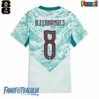 Portugalia Bruno Fernandes #8 Echipament de Fotbal Replică Mondial 2026 Femei Deplasare